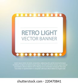 Abstract retro light banner. Vector illustration