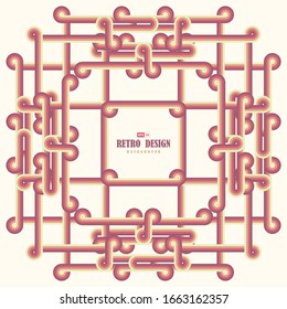 Abstract retro line pattern artwork frame background. Use for ad, poster, artwork, template design, print. illustration vector eps10