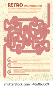 Abstract retro lines background. Colorful retro rounded. Abstract retro poster