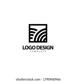 Plantilla de diseño de logotipo abstracto y retro para empresas y empresas