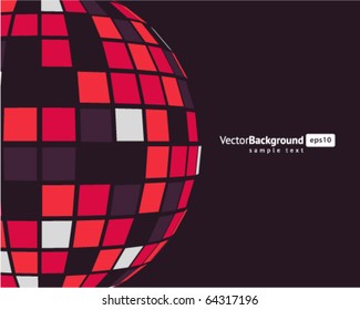 Abstract retro mosaic 3d sphere vector background