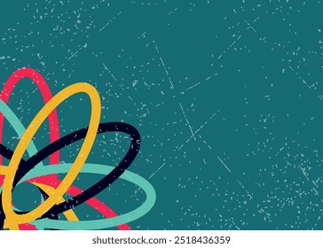Abstract Retro on Green Background
