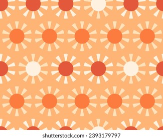 Abstract retro orange red suns
