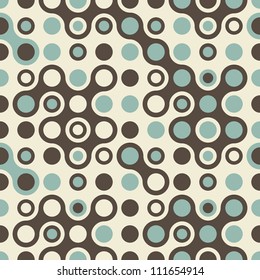 Abstract Retro Pattern In Blue Grey And Brown