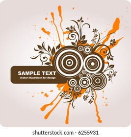 Abstract retro pattern for design. Floral ornament for background.