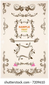 Abstract retro pattern for design. Floral ornament for background.