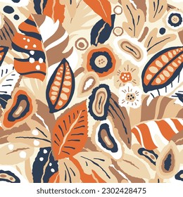 Abstract retro pattern. Floral seamless design