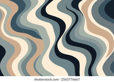 Abstract retro pattern with flowing curves and smooth lines, perfect for wallpaper, textiles and modern design.