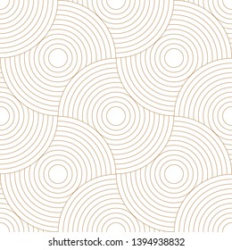 Abstract retro pattern of geometric shapes. Golden mosaic backdrop. Geometric wave of circles  background, vector
