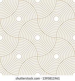 Abstract retro pattern of geometric shapes. Golden mosaic backdrop. Geometric wave of circles  background, vector
