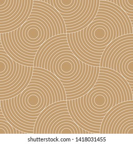 Abstract retro pattern of geometric shapes. Golden mosaic backdrop. Geometric wave of circles  background, vector
