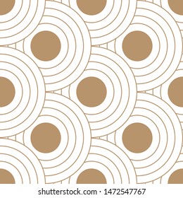 Abstract retro pattern of geometric shapes. Golden mosaic backdrop. Geometric wave of circles  background, vector

