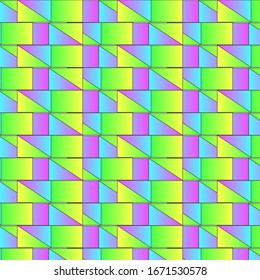Abstract retro pattern of geometric shapes. Colorful gradient mosaic backdrop. Geometric hipster triangular background, vector