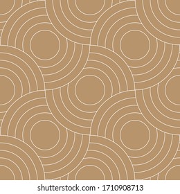 Abstract retro pattern of geometric shapes. Golden mosaic backdrop. Geometric wave of circles  background, vector
