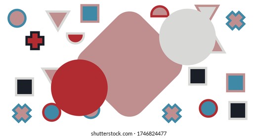 Patrón retro abstracto de formas geométricas. Fondo de mosaico degradado colorido. Fondo triangular hipster geométrico. Afiche de arte minimalista geométrico con forma simple y figura para banner web