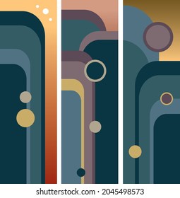 Un patrón retro abstracto de formas geométricas. fondo. Hipster geométrico, vector