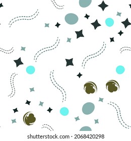 Abstraktes Retro-Muster mit geometrischen Formen. Modernes Banner-Design. Trendy abstraktes Muster mit Linien und geometrischen Formen. Random Elemente auf nahtlosem Hintergrund. Für Gewebe und Textilien. Vektorgrafik 