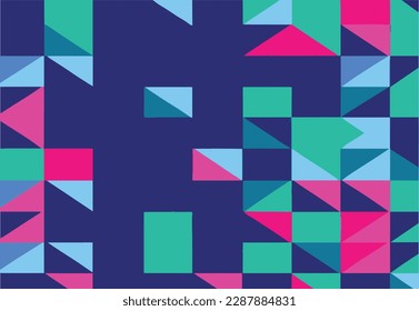Abstract retro pattern of geometric shapes. Colored gradient mosaic backdrop. Geometric hipster triangular background, vector.