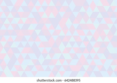 Abstract retro pattern of geometric shapes. Pink and blue mosaic backdrop. Geometric hipster triangular background, vector