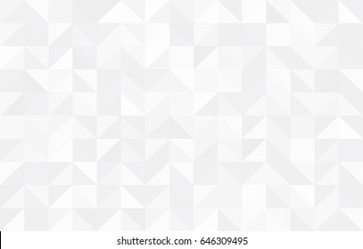 Abstract retro pattern of geometric shapes. White gradient mosaic backdrop. Geometric hipster triangular background, vector