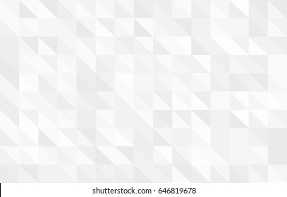 Abstract retro pattern of geometric shapes. White gradient mosaic backdrop. Geometric hipster triangular background, vector