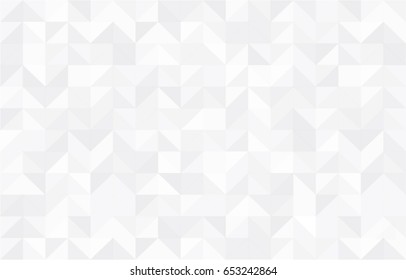 Abstract retro pattern of geometric shapes. White gradient mosaic backdrop. Geometric hipster triangular background, vector