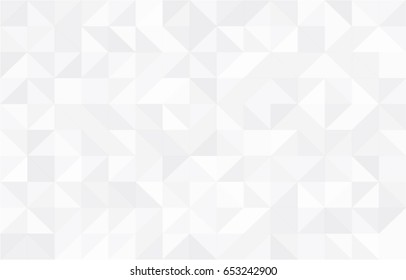 Abstract retro pattern of geometric shapes. White gradient mosaic backdrop. Geometric hipster triangular background, vector