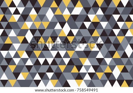 Abstract retro pattern of geometric shapes. Colorful yellow grey black white mosaic backdrop. Geometric hipster triangular background, vector