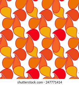 Abstract Retro Pattern, Seamless - Bloom, stylized petals and leaves  