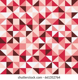 Abstract retro pattern of triangle shapes. Colorful mosaic backdrop. Geometric hipster triangular background, Seamless vector