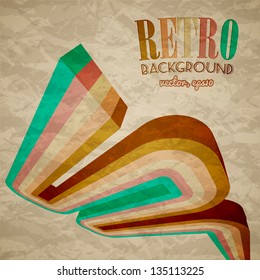 Abstract retro perspective lines grunge craft background. eps10