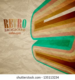 Abstract retro perspective lines grunge craft background. eps10