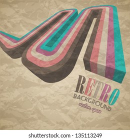 Abstract retro perspective lines grunge craft background. eps10