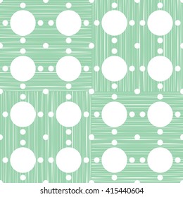 Abstract retro polka dot geometric seamless pattern background  with a fabric effect texture vector illustration