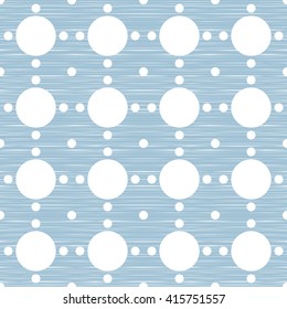 Abstract retro polka dot geometric seamless pattern background  with a fabric effect texture vector illustration