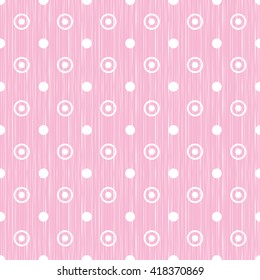 Abstract retro polka dot geometric seamless pattern background  with a fabric effect texture vector illustration