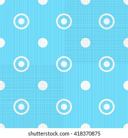 Abstract retro polka dot geometric seamless pattern background  with a fabric effect texture vector illustration