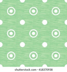 Abstract retro polka dot geometric seamless pattern background  with a fabric effect texture vector illustration