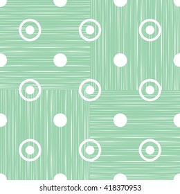 Abstract retro polka dot geometric seamless pattern background  with a fabric effect texture vector illustration