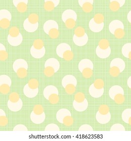 Abstract retro polka dot geometric seamless pattern background  with a fabric effect texture vector illustration