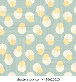 Abstract retro polka dot geometric seamless pattern background  with a fabric effect texture vector illustration