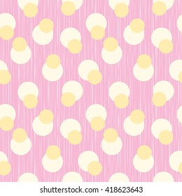 Abstract retro polka dot geometric seamless pattern background with a fabric effect texture vector illustration