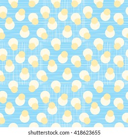 Abstract retro polka dot geometric seamless pattern background  with a fabric effect texture vector illustration