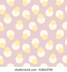 Abstract retro polka dot geometric seamless pattern background  with a fabric effect texture vector illustration