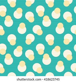 Abstract retro polka dot geometric seamless pattern background  with a fabric effect texture vector illustration