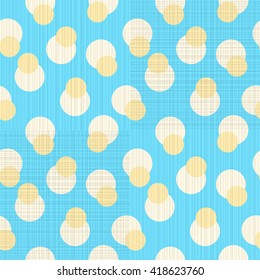 Abstract retro polka dot geometric seamless pattern background  with a fabric effect texture vector illustration