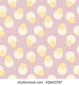 Abstract retro polka dot geometric seamless pattern background  with a fabric effect texture vector illustration
