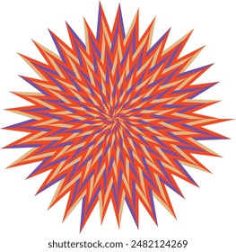 An abstract retro psychedelic spiral shape design element.