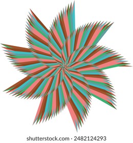 An abstract retro psychedelic spiral shape design element.