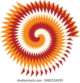 An abstract retro psychedelic spiral shape design element.